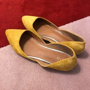 Ollio Faux Suede Slip On Pointed Toe Ballet Flat